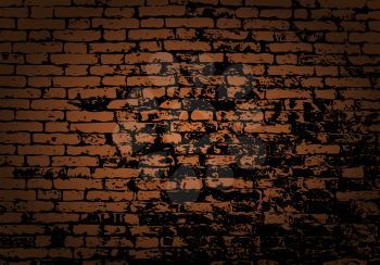 Grunge color brick wall background. Vector illustration with transparency.