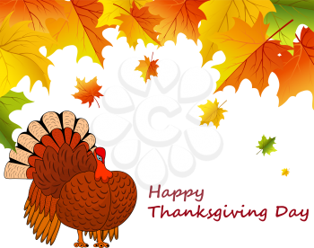 Thanksgiving Day background with maple leaves. All objects are separated. Vector illustration Eps 10.