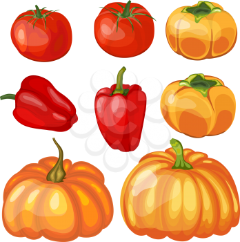 Set of Thankgivings Day vegetable icons. Vector Illustration 10 EPS with transparency.