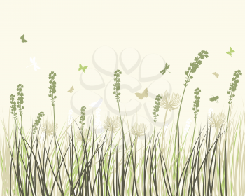 Summer meadow background. EPS 10 vector illustration without transparency and meshes.