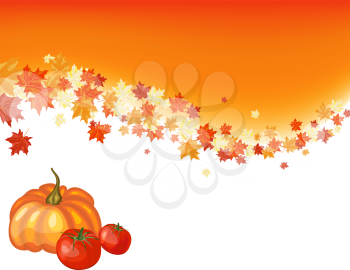 Autumn maple background. All objects are separated. Vector illustration with transparency and meshes. Eps 10.
