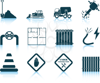 Set of construction icon. EPS 10 vector illustration without transparency.