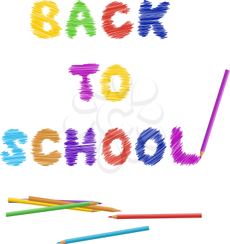 Back to school title with color pencils.
