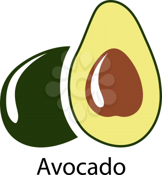 Avocado icon on white background. Vector illustration.
