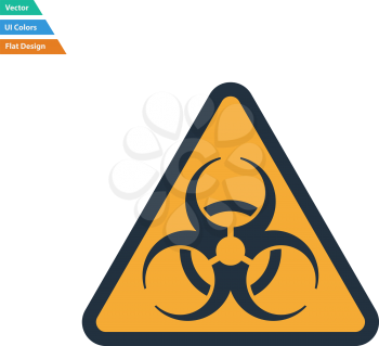 Flat design icon of biohazard in ui colors. Vector illustration.