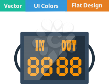 Flat design icon of football referee scoreboard in ui colors. Vector illustration.