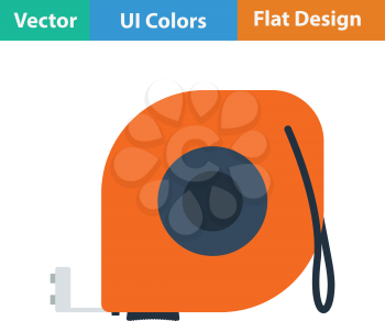 Flat design icon of constriction tape measure in ui colors. Vector illustration.