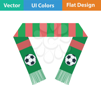 Football fans scarf icon. Flat design in ui colors. Vector illustration.