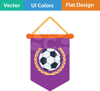 Football pennant icon. Flat design in ui colors. Vector illustration.