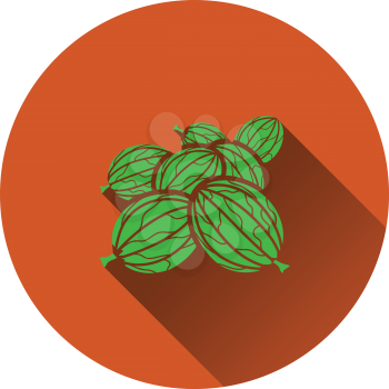 Gooseberry icon. Flat design. Vector illustration.