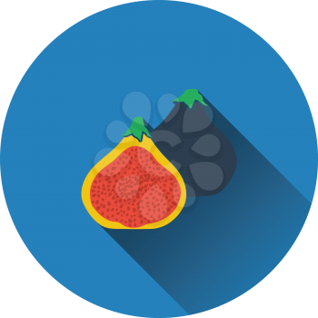 Fig fruit icon. Flat design. Vector illustration.