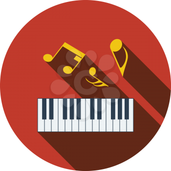 Flat design icon of Piano keyboard in ui colors. Flat design. Vector illustration.
