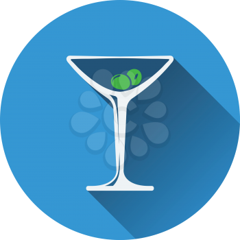 Cocktail glass icon. Flat design. Vector illustration.