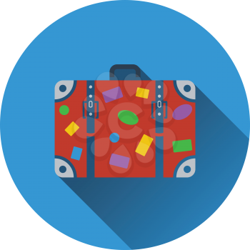 Suitcase icon. Flat design. Vector illustration.