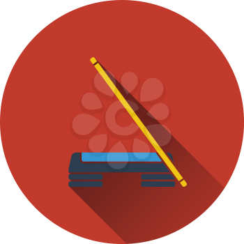 Icon of Step board and stick . Flat design. Vector illustration.
