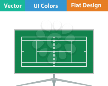 Tennis TV translation icon. Flat design. Vector illustration.