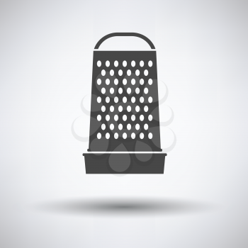 Kitchen grater icon on gray background with round shadow. Vector illustration.