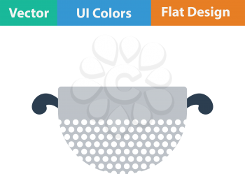 Kitchen colander icon. Flat design. Vector illustration.