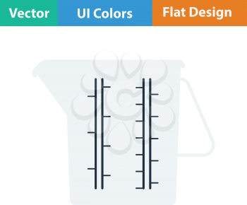 Measure glass icon. Flat design. Vector illustration.