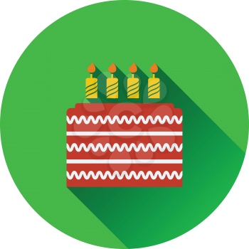 Party cake icon. Flat design. Vector illustration.