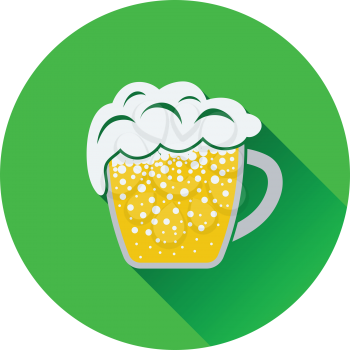 Mug of beer icon. Flat design. Vector illustration.