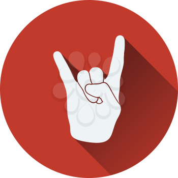 Rock hand icon. Flat design. Vector illustration.