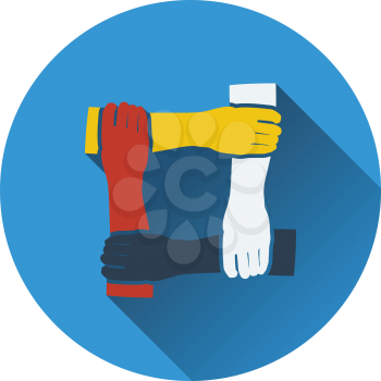 Icon of Crossed hands. Flat design. Vector illustration.