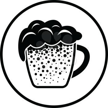 Mug of beer icon. Thin circle design. Vector illustration.