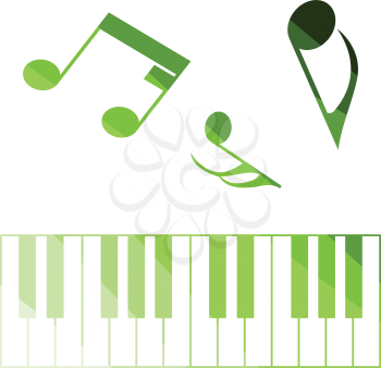 Piano keyboard icon. Flat color design. Vector illustration.