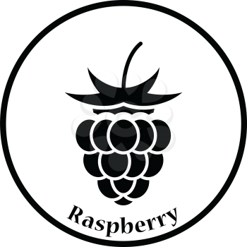 Icon of Raspberry. Thin circle design. Vector illustration.