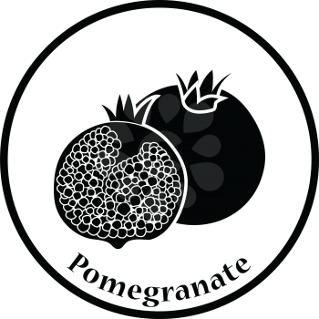 Icon of Pomegranate. Thin circle design. Vector illustration.