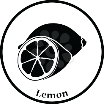 Icon of Lemon. Thin circle design. Vector illustration.
