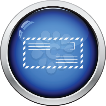 Letter icon. Glossy button design. Vector illustration.