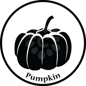 Pumpkin icon. Thin circle design. Vector illustration.