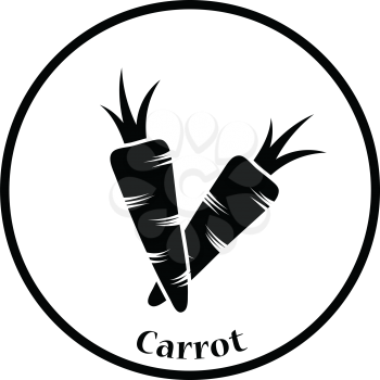 Carrot  icon. Thin circle design. Vector illustration.