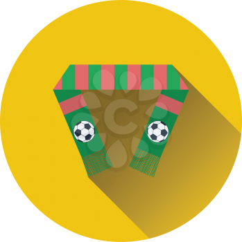 Football fans scarf icon. Flat color design. Vector illustration.