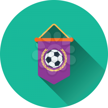Football pennant icon. Flat color design. Vector illustration.