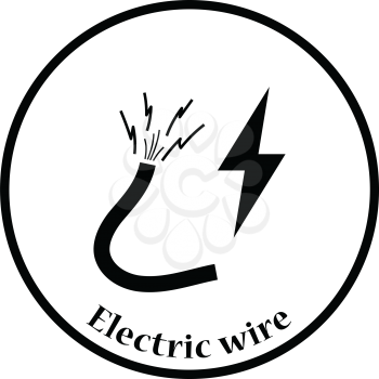 Icon of Wire . Thin circle design. Vector illustration.