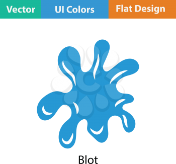 Paint blot icon. Flat color design. Vector illustration.