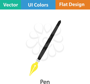 Fountain pen icon. Flat color design. Vector illustration.