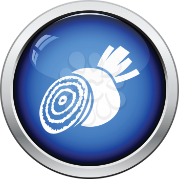 Beetroot  icon. Glossy button design. Vector illustration.