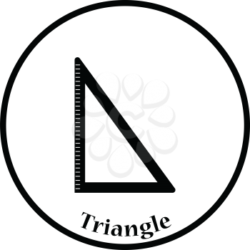 Icon of Triangle. Thin circle design. Vector illustration.