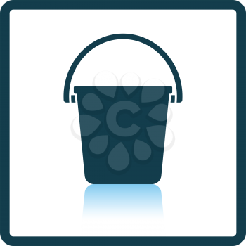 Icon of bucket. Shadow reflection design. Vector illustration.