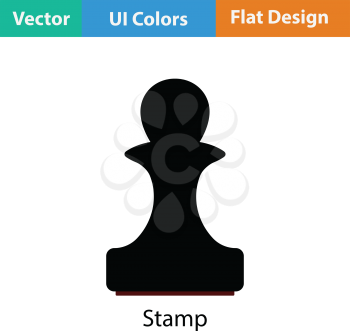 Stamp icon. Flat color design. Vector illustration.