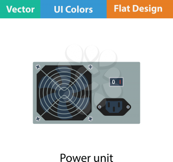 Power unit icon. Flat color design. Vector illustration.