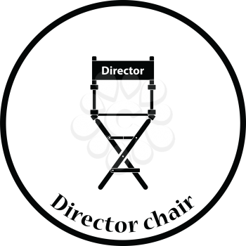 Director chair icon. Thin circle design. Vector illustration.