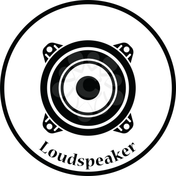 Loudspeaker  icon. Thin circle design. Vector illustration.