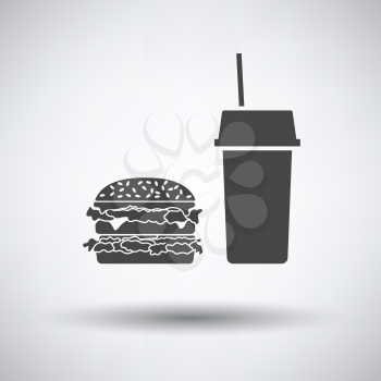 Fast food icon on gray background, round shadow. Vector illustration.