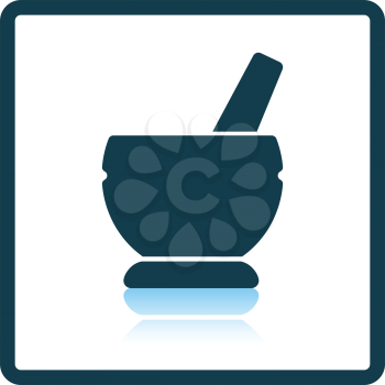 Mortar and pestle icon. Shadow reflection design. Vector illustration.