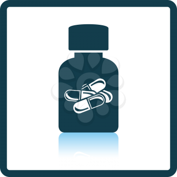 Pills bottle icon. Shadow reflection design. Vector illustration.